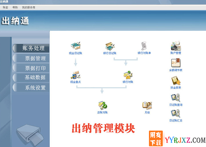 用友通T3精算标准版10.5财务软件免费试用版操作界面图示