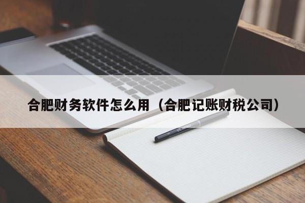 合肥财务软件怎么用(合肥记账财税公司)