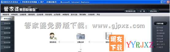 管家婆美容快修版进销存软件操作界面图示
