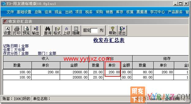 收发存汇总表里面，有些部分没有单价与金额？