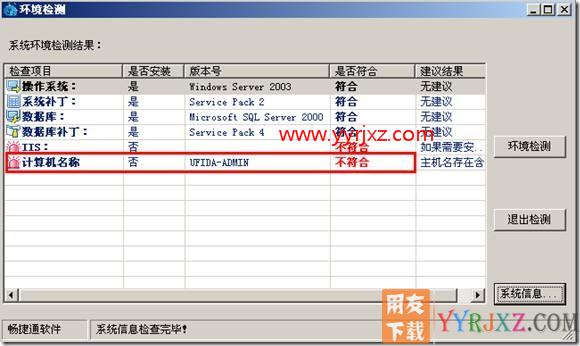 安装用友通时提示“计算机名称不符”？