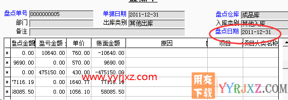用友T3盘点单能否按日期进行盘点？